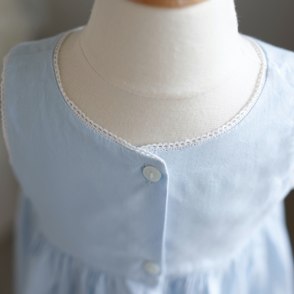 Strasburg Dress Girls Blue Cotton Sundress Beach Portrait Vacation 24 Months/2T - Picture 5 of 6